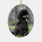Schwarzer älterer Spitz Keramikornament (Rechts)
