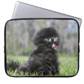 Schwarzer älterer Spitz Laptopschutzhülle (Vorderseite)