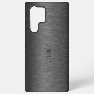 Schwarzer Aluminiumdruck mit Bürstenfinish Samsung Galaxy Hülle