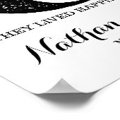Schwarzer Ampersand glücklicherweise je nach Hochz Poster (Ecke)