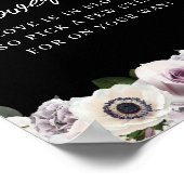 Schwarzer Anemon und Lila Blumendusche Blume Bar Poster (Ecke)