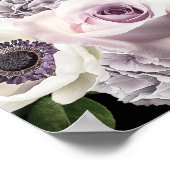 Schwarzer Anemon und Lila Schwarze Blütendusche Wi Poster (Ecke)