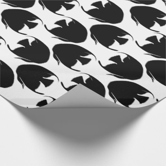 Schwarzer Angelfish Geschenkpapier (Ecke)
