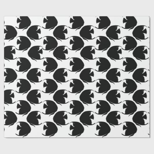 Schwarzer Angelfish Geschenkpapier (Flach)