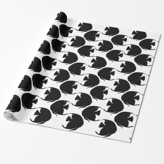 Schwarzer Angelfish Geschenkpapier (Ungerollt)