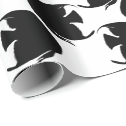 Schwarzer Angelfish Geschenkpapier (Rolleneckpunkt)
