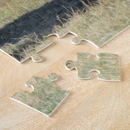 Schwarzer Angus auf Weide Puzzle (Seite)