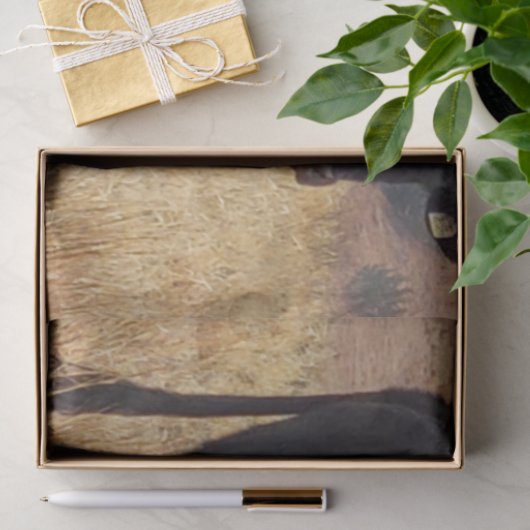 Schwarzer Angus Steer Grazing mit Herde Seidenpapier (Geschenk)