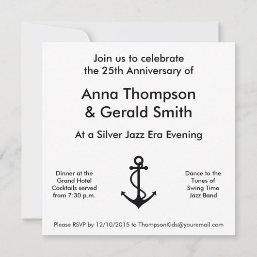 Schwarzer Anker Einladung (Rückseite)