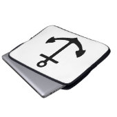 Schwarzer Anker Laptopschutzhülle (Vorne Knopf)