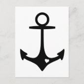 Schwarzer Anker mit Herz Postkarte (Vorderseite)