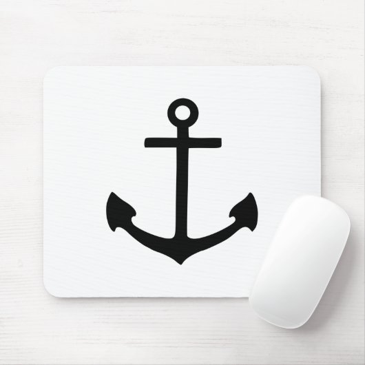 Schwarzer Anker Mousepad (Mit Mouse)