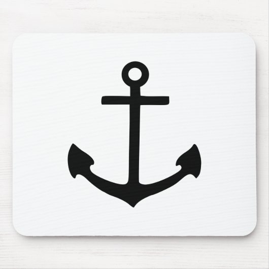 Schwarzer Anker Mousepad (Vorne)