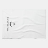 Schwarzer Ankerpunkt des benutzerdefinierten Boote Geschirrtuch (Horizontal)