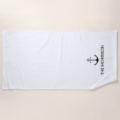 Schwarzer Ankerpunkt des benutzerdefinierten Boote Strandtuch (Vorderseite)