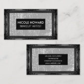 Schwarzer Antikrahmen | Gray Grunge Texture Visitenkarte (Vorne/Hinten)