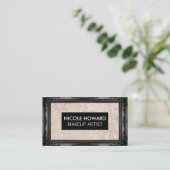 Schwarzer Antikrahmen | Wall Grunge Texture Visitenkarte (Stehend Vorderseite)