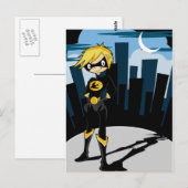 Schwarzer Anzug Superhero Postkarte (Vorne/Hinten)