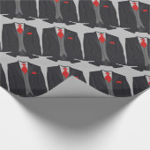 Schwarzer Anzug und rote Krawatte Geschenkpapier (Ecke)