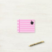 Schwarzer Apfel Rosa Noten Post-it Klebezettel (Auf Schreibtisch)