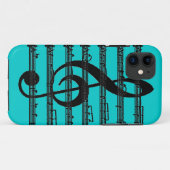 Schwarzer aquamariner iphone 5 Musiknote des Case-Mate iPhone Hülle (Rückseite (Horizontal))