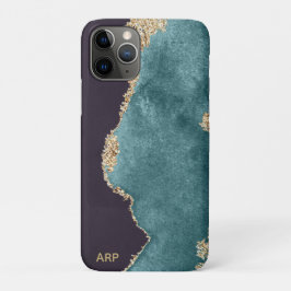 *~* Schwarzer Aquamariner Moss Agate Geode Gold Gl Case-Mate iPhone Hülle