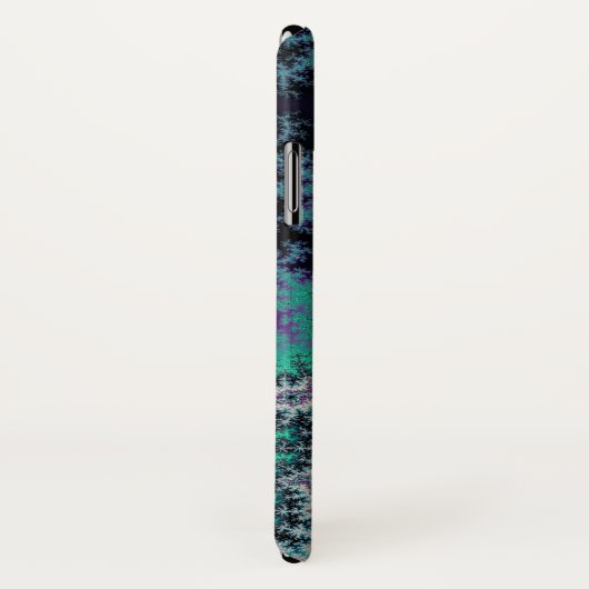 Schwarzer, aquamariner und lila Fraktal iPhone X Case-Mate iPhone Hülle (Hinten/Rechts)