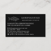 Schwarzer Aquarium Fisch Visitenkarte (Rückseite)