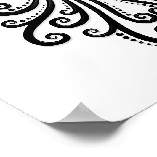 Schwarzer Aquarius Zodiac auf Weiß Poster (Ecke)