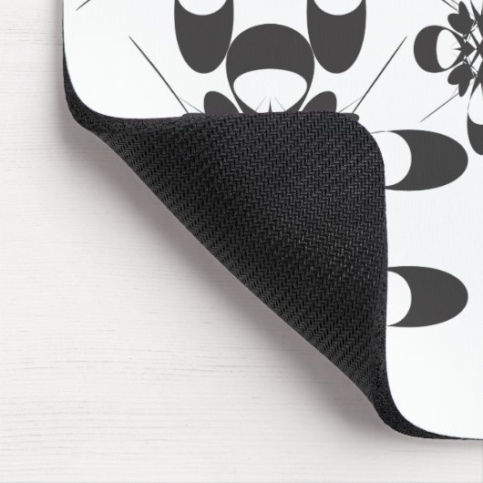 Schwarzer Arabeske Mousepad (Ecke)