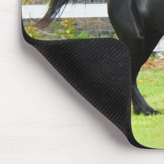 Schwarzer arabischer Stallion Mousepad (Ecke)