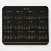 Schwarzer Art Deco Gold Jahrkalender 2018 Mousepad (Vorne)