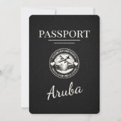 Schwarzer Aruba Reisepass Save The Date (Vorderseite)