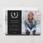 Schwarzer Asclepius Medical Abschluss Foto Ankündigung (Vorderseite)