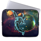 Schwarzer Astronaut Laptopschutzhülle (Vorderseite)