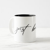 schwarzer "atmen" Text Zweifarbige Tasse (Vorderseite Links)