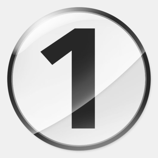 Schwarzer Aufkleber der Nr. 1 (Vorderseite)