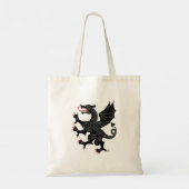 Schwarzer aufsteigender Drache Tragetasche (Rückseite)