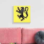 Schwarzer aufsteigender Löwe Leinwanddruck (Insitu (Wohnzimmer))