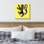 Schwarzer aufsteigender Löwe Leinwanddruck (Insitu (Schlafzimmer))