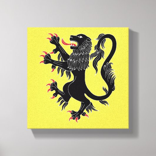 Schwarzer aufsteigender Löwe Leinwanddruck (Vorderseite)