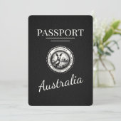 Schwarzer Australien-Pass Rettet das Datum Save The Date (Stehend Vorderseite)