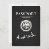 Schwarzer Australien-Pass Rettet das Datum Save The Date (Vorderseite)
