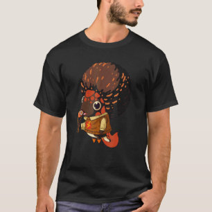 Schwarzer Axolotl Sushi gehender Fisch Afro Schwar T-Shirt