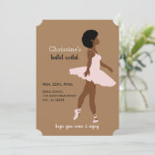 Schwarzer Ballerina afhaar Ballett Erwägung Einladung (Stehend Vorderseite)