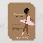 Schwarzer Ballerina afhaar Ballett Erwägung Einladung (Vorne/Hinten)