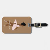 Schwarzer Ballerina nach Illustration Chic Skriptn Gepäckanhänger (Vorderseite horizontal)