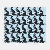 Schwarzer Ballettborzoi-Druck-Plüsch-FleeceThrow Fleecedecke (Vorderseite (Horizontal))