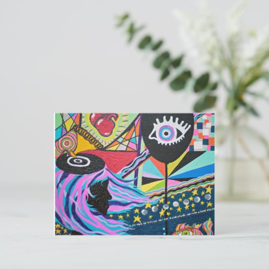 Schwarzer Ballon Postkarte (Stehend Vorderseite)