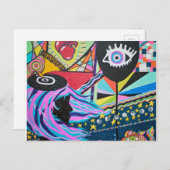 Schwarzer Ballon Postkarte (Vorne/Hinten)